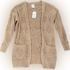 Nordstrom Cozy Beige Cardigan Sweater, Size XS